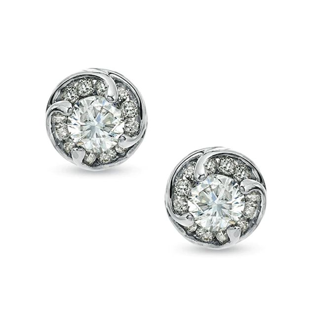 1/2 CT. T.w. Diamond Spiral Frame Stud Earrings in 14K Gold