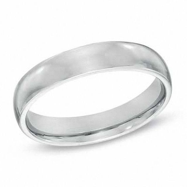 Ladies' 4.0mm Polished Comfort Fit Wedding Band in Sterling Silver