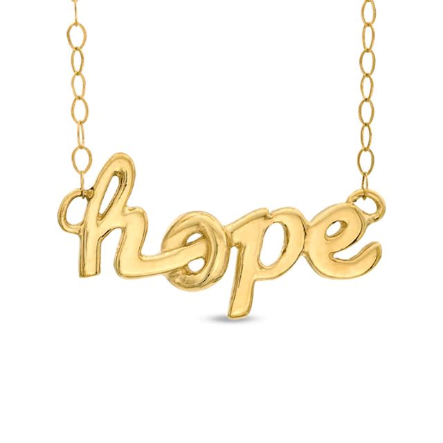 TeenytinyÂ® "Hope" Pendant in 10K Gold - 17"