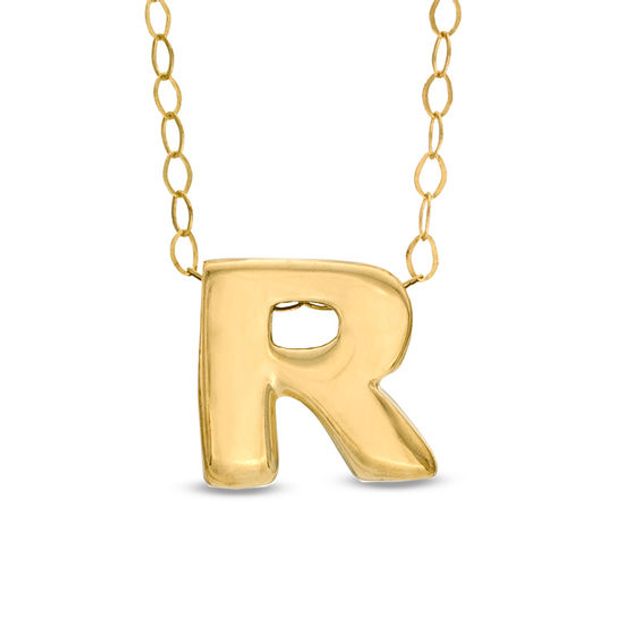 TeenytinyÂ® Initial "R" Pendant in 10K Gold - 17"