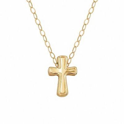TeenytinyÂ® Cross Pendant in 10K Gold - 17"