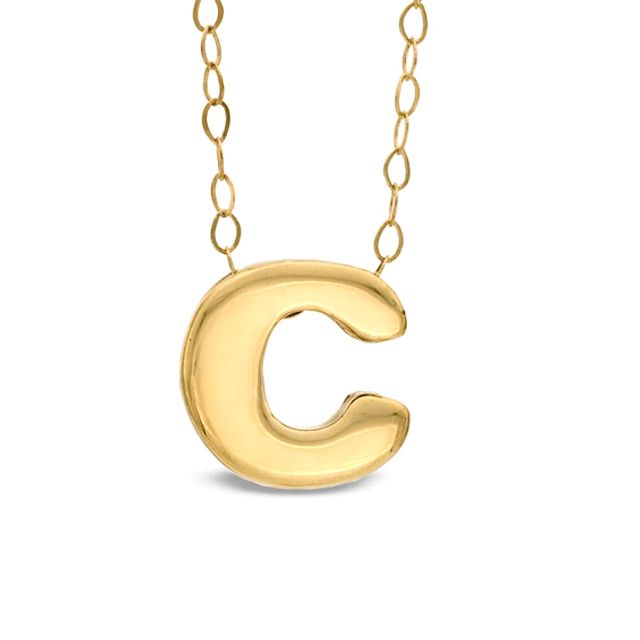 TeenytinyÂ® Initial "C" Pendant in 10K Gold - 17"