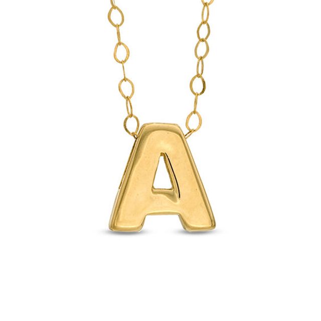 TeenytinyÂ® Initial "A" Pendant in 10K Gold - 17"