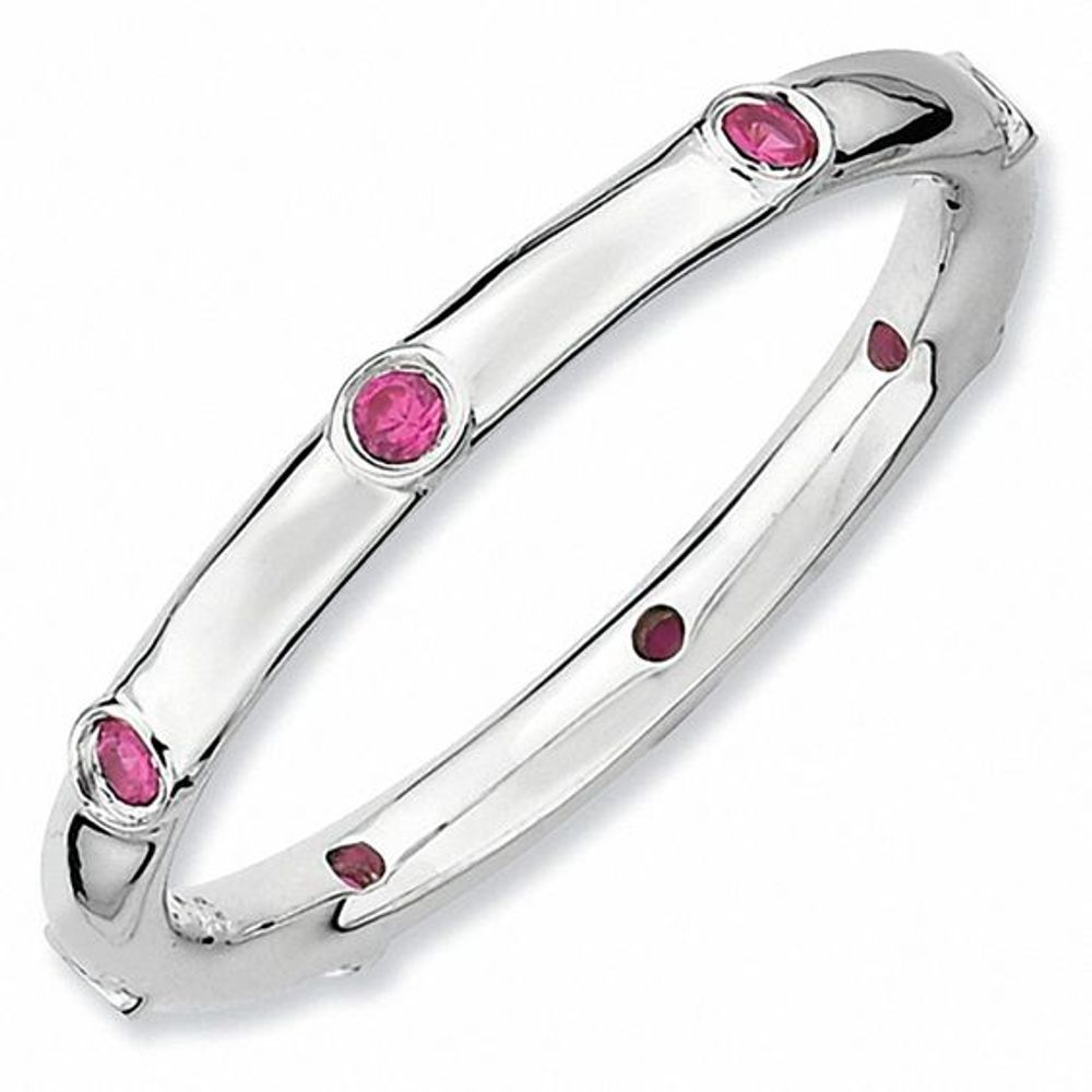 Stackable Expressionsâ¢ Lab-Created Ruby Station Ring Sterling Silver