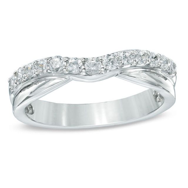 Celebration LuxÂ® 3/8 CT. T.w. Certified Diamond Twist Contour Wedding Band in 14K White Gold (I/Si2)