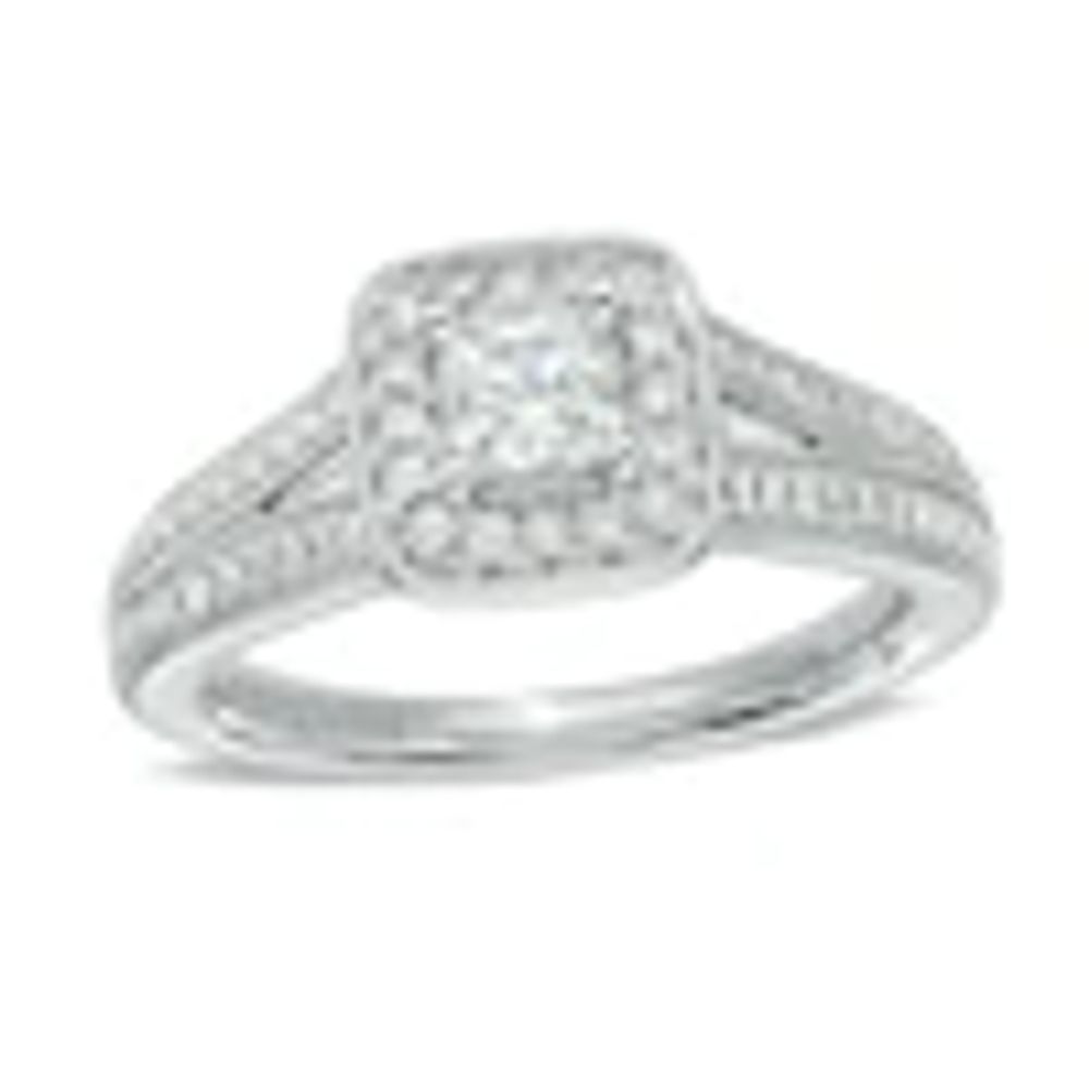Vera Wang Love Collection 2 CT. T.W. Diamond Frame Split Shank Engagement  Ring in 14K White Gold | Zales
