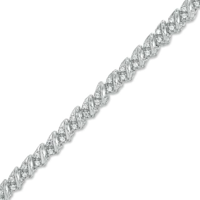 1/2 CT. T.w. Diamond Wrap Link Bracelet in 10K White Gold