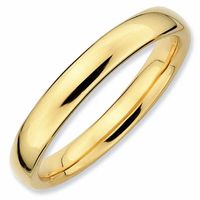 Stackable Expressionsâ¢ 3.0mm Rounded Polished Ring Sterling Silver and 18K Gold Plate