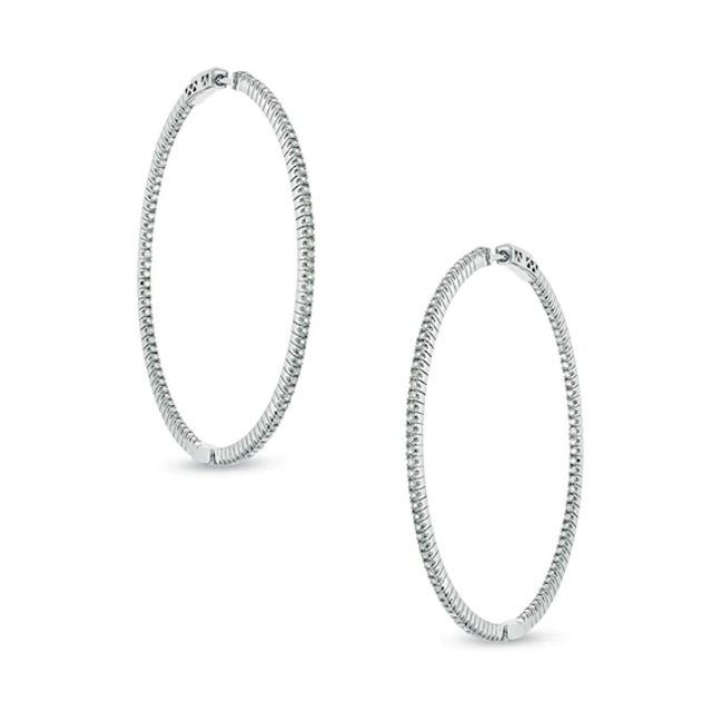 1 CT. T.w. Diamond Inside-Out Hoop Earrings in Sterling Silver