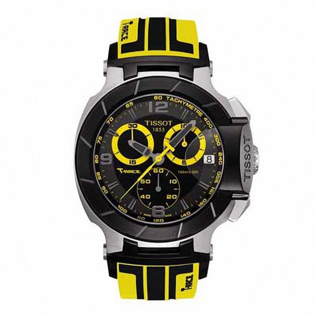 Men's Tissot T-Race Chronograph Strap Watch with Black Dial (Model: T048.417.27.057.11)