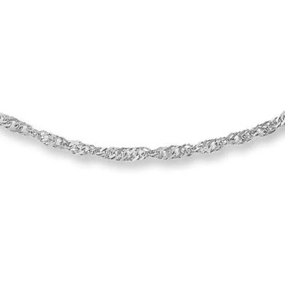 Ladies' 1.7mm Singapore Chain Necklace in 14K White Gold - 16"