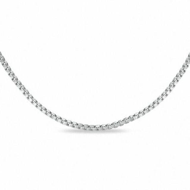 1.0mm Box Chain Necklace in 10K White Gold - 16"