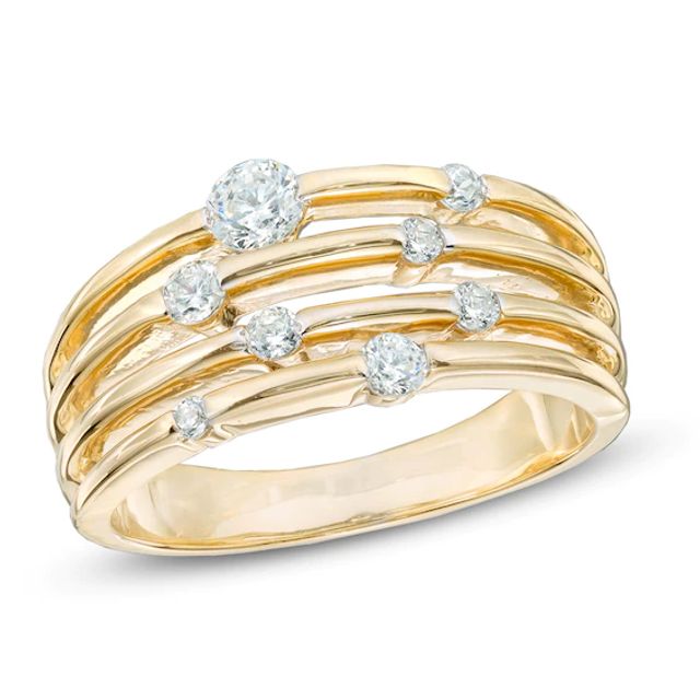 1/2 CT. T.w. Diamond Layered Orbit Ring in 10K Gold