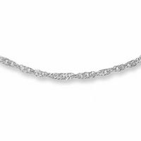 Ladies' 1.0mm Singapore Chain Necklace in 10K White Gold - 16"
