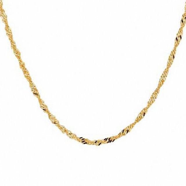 1.7mm Singapore Chain Necklace in 10K Gold - 20"