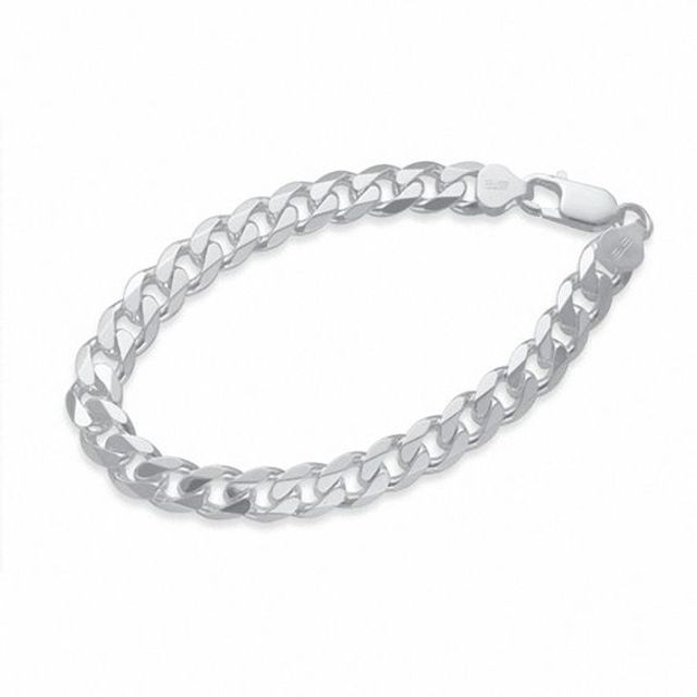 7.8mm Curb Chain Bracelet in Sterling Silver - 8.5"