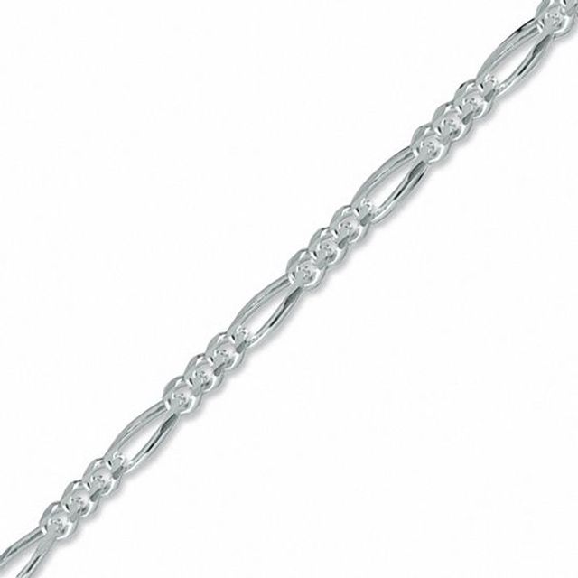 Men's 7.8mm Figaro Chain Bracelet in Sterling Silver - 8.5"