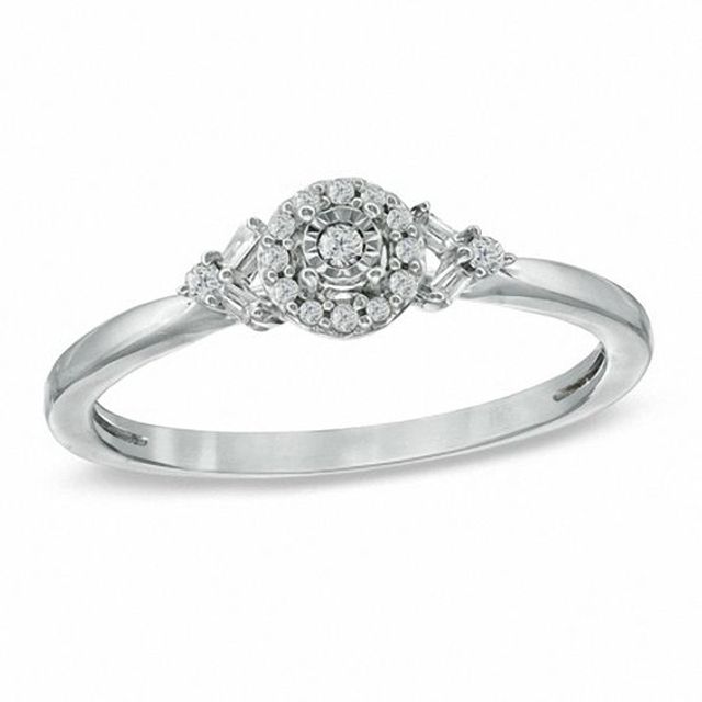 Cherished Promise Collectionâ¢ 1/10 CT. T.w. Diamond Frame Ring in Sterling Silver