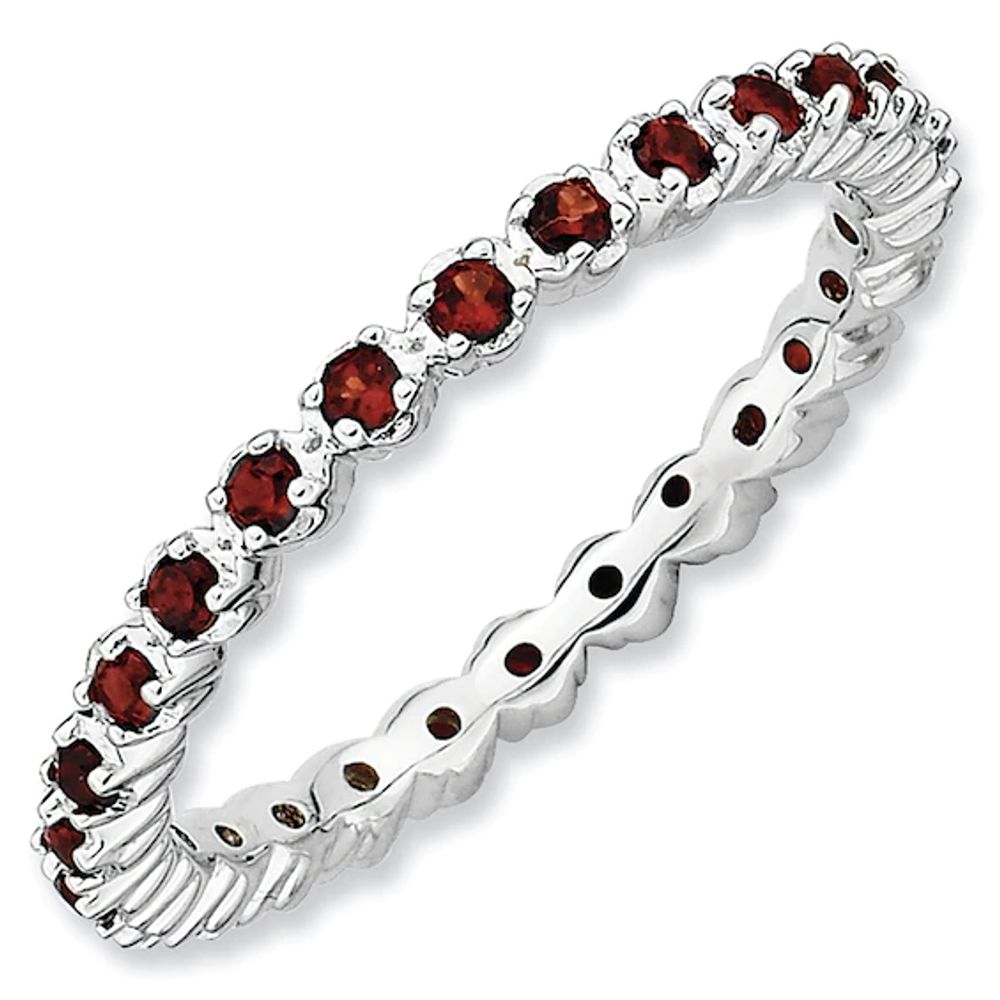 Stackable Expressionsâ¢ Garnet Eternity Band in Sterling Silver