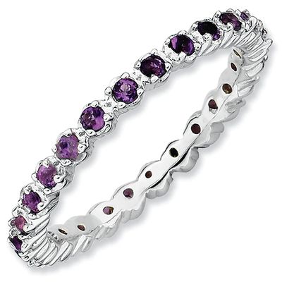 Stackable Expressionsâ¢ Amethyst Eternity Band in Sterling Silver