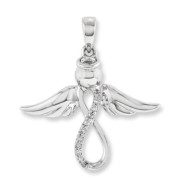 Diamond Accent Infinity Angel Slide in 14K White Gold