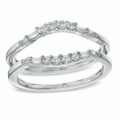 1/3 CT. T.w. Diamond Contour Solitaire Enhancer in 14K White Gold