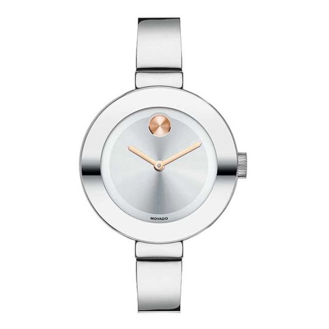 Ladies' Movado BoldÂ® Two-Tone Bangle Watch with Mirror Dial (Model: 3600194)
