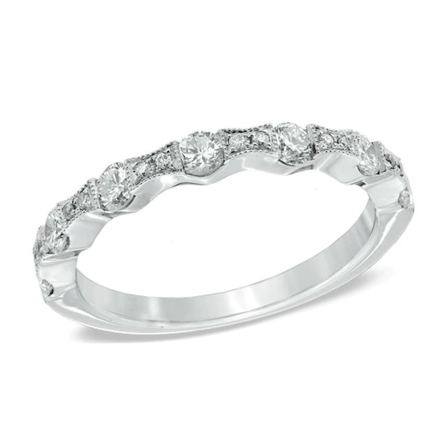 5/8 CT. T.w. Diamond Vintage-Style Wedding Band in 14K White Gold