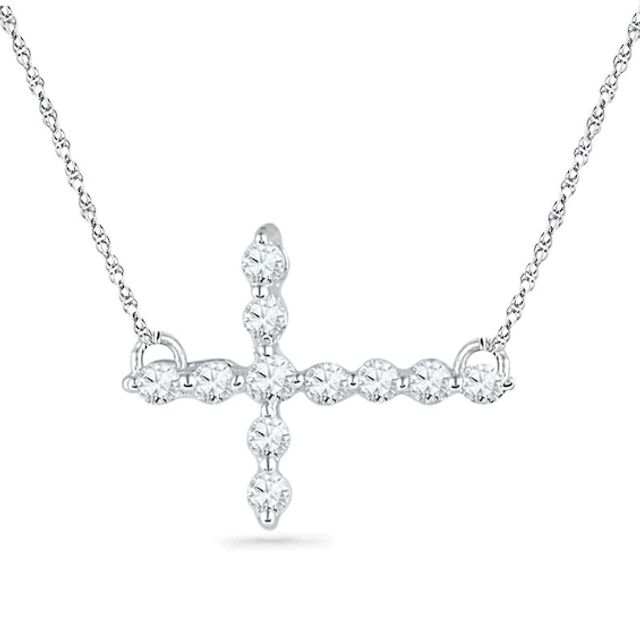 💎Zales 1/2 carat genuine diamond cross on white gold💎 | Diamond cross,  White gold, Diamond