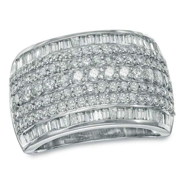 1-1/2 CT. T.w. Diamond Multi-Row Anniversary Band in 10K White Gold
