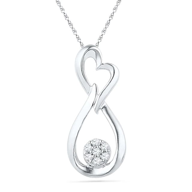 1/8 CT. T.w. Diamond Infinity Heart Pendant in Sterling Silver