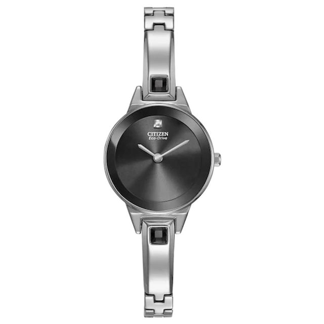 Ladies' Citizen Eco-DriveÂ® Silhouette Crystal Bangle Watch (Model: Ex1320-54E)