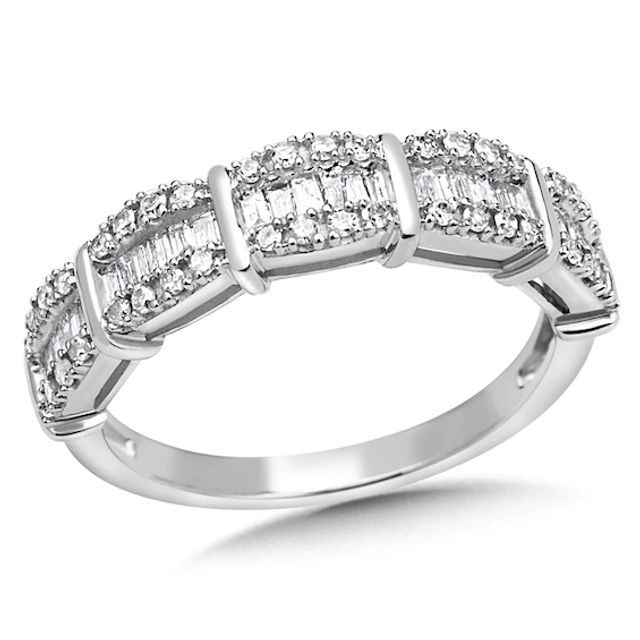 1/2 CT. T.w. Baguette Diamond Anniversary Band in 10K White Gold