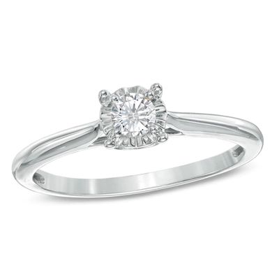1/5 CT. Diamond Solitaire Engagement Ring in 10K White Gold