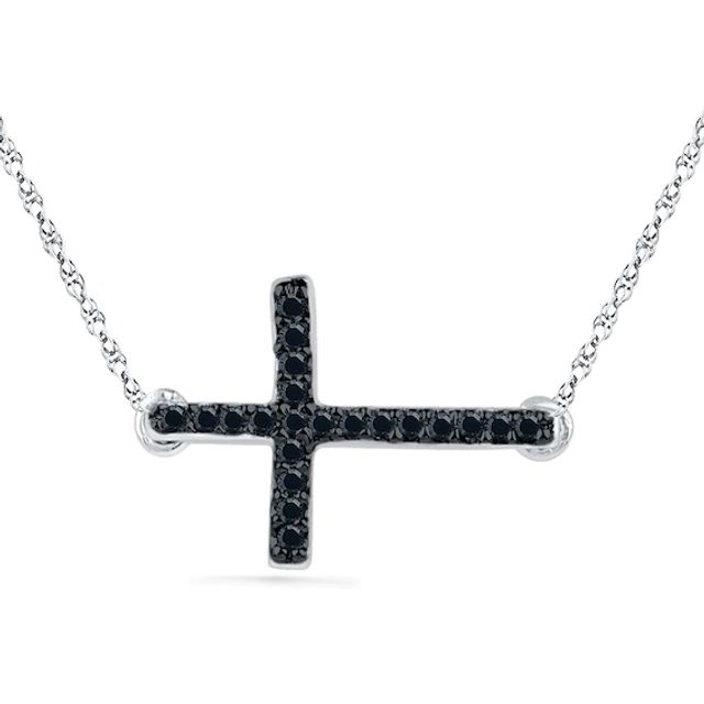 Sideways Diamond Cross Pendant - Larc Jewelers