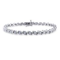 1 CT. T.w. Diamond "S" Tennis Bracelet in Sterling Silver - 7.25"