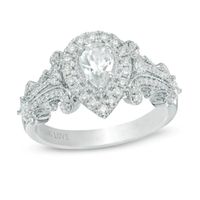 Vera Wang Love Collection 1 CT. T.w. Pear-Shaped Diamond Frame Engagement Ring 14K White Gold