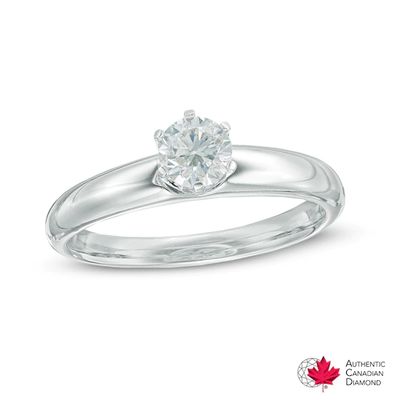 1/2 CT. Certified Canadian Diamond Solitaire Engagement Ring in 14K White Gold (I/I1