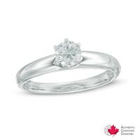 1/2 CT. Certified Canadian Diamond Solitaire Engagement Ring in 14K White Gold (I/I1)