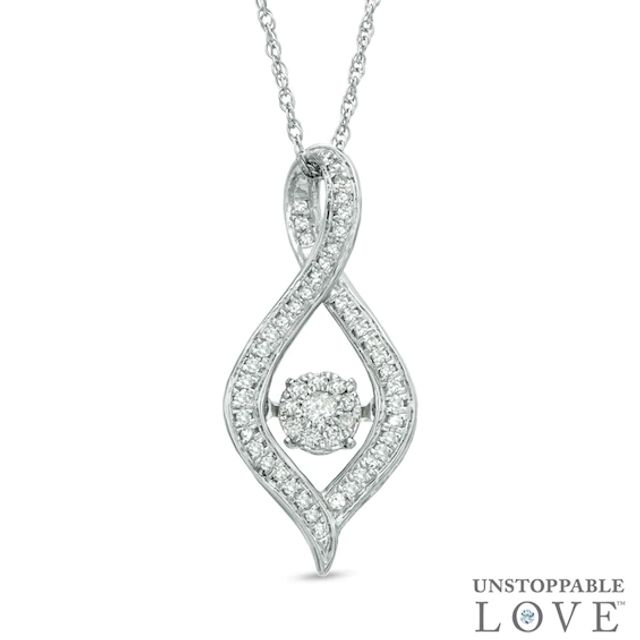 1/6 CT. T.w. Diamond Infinity Pendant in 10K White Gold