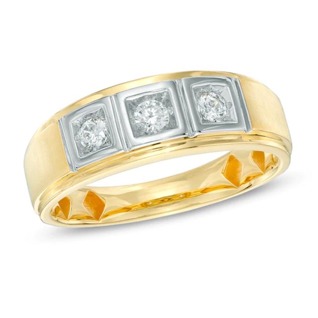 Men's 1/4 CT. T.w. Diamond Three Stone Ring in 10K Gold