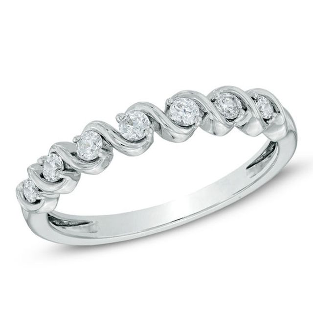 1/4 CT. T.w. Diamond Cascading Anniversary Band in 14K White Gold