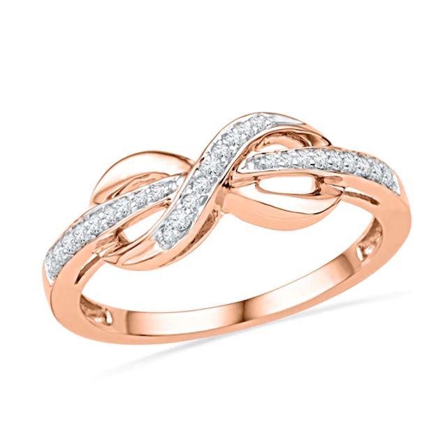 1/10 CT. T.w. Diamond Infinity Wrapped Ring in 10K Rose Gold