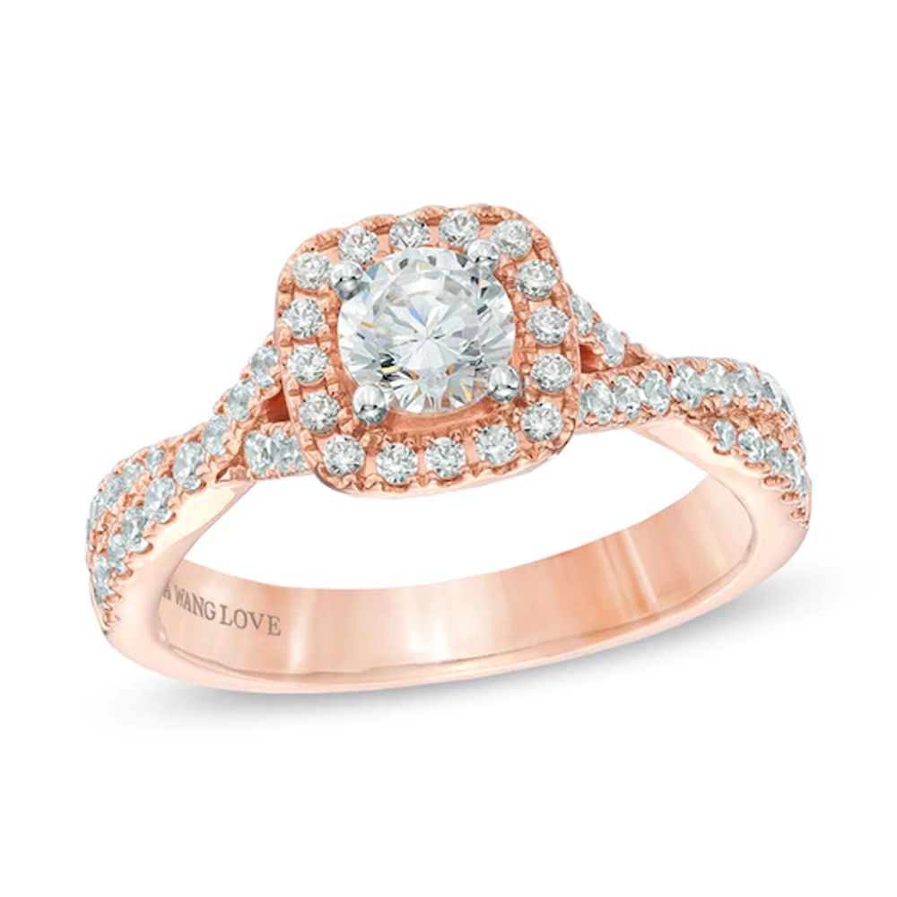 Vera Wang Love Collection 1 CT. T.w. Diamond Square Frame Engagement Ring 14K Rose Gold