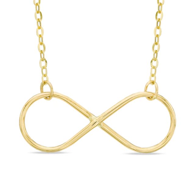 Sideways Infinity Necklace in 10K Gold