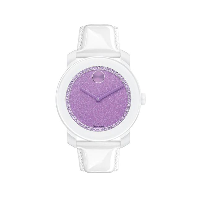 Ladies' Movado BoldÂ® Lavender Crystal Watch with Lavender Glitter Dial (Model: 3600219)