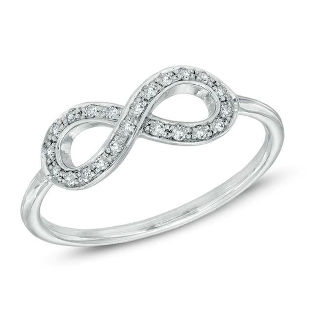 1/10 CT. T.w. Diamond Sideways Infinity Ring in Sterling Silver