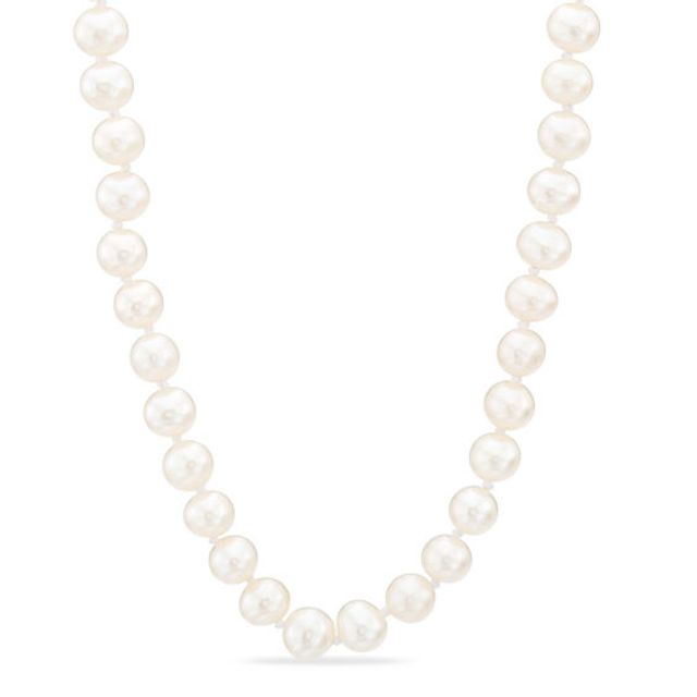 5.0 - 6.0mm Cultured Freshwater Pearl Strand Necklace with 14K Gold Clasp - 16"