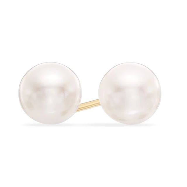 6.0-6.5mm Freshwater Cultured Pearl Stud Earrings in 14K Gold