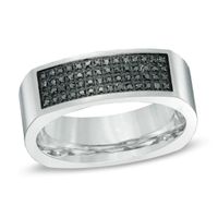 1/6 CT. T.w. Black Diamond Ring in Stainless Steel - Size 10